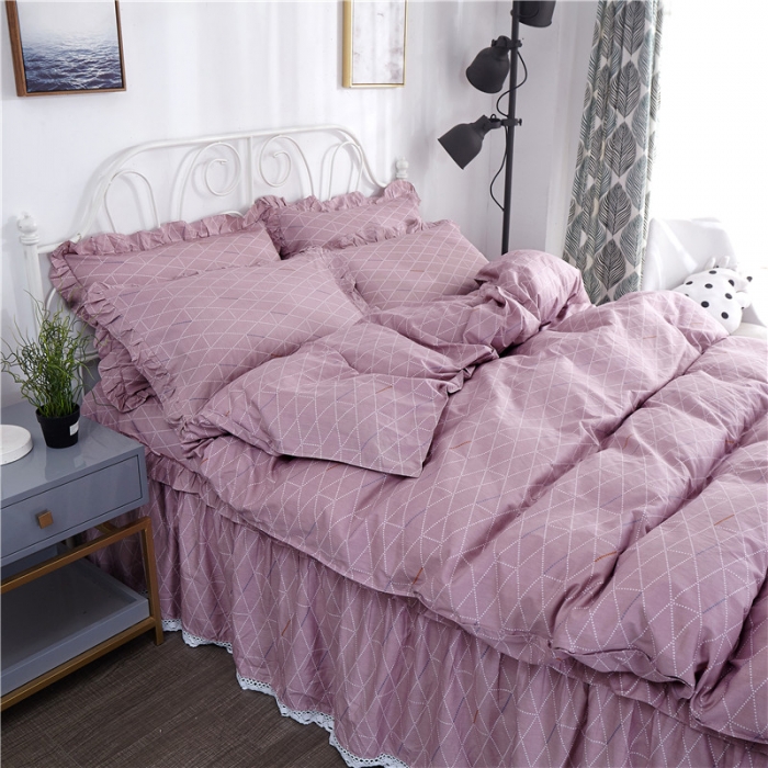 91家纺网 家纺一手货源 找家纺 纽缦 2021新款上下边床裙四件套 菲拉格