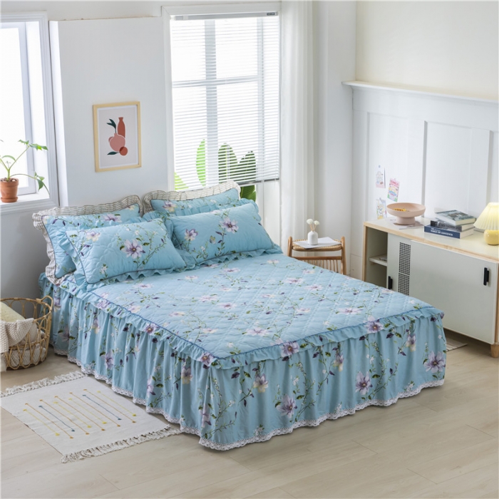 91家纺网 家纺一手货源 找家纺 纽缦 2021新款上下边床裙四件套 芬芳兰