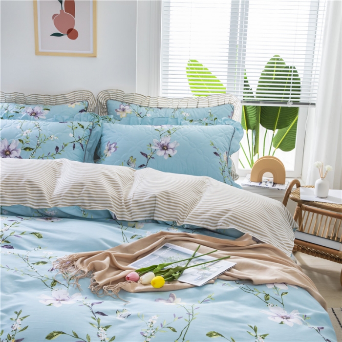 91家纺网 家纺一手货源 找家纺 纽缦 2021新款上下边床裙四件套 芬芳兰