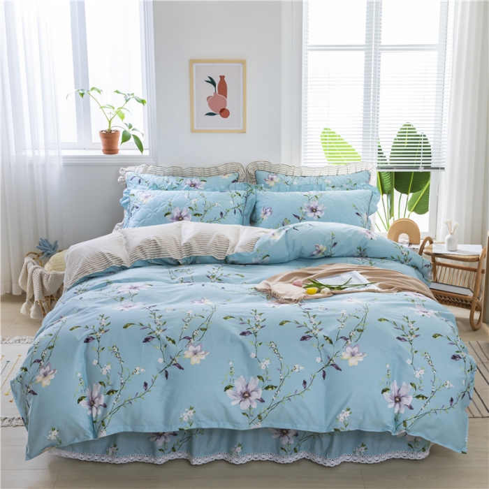 91家纺网 家纺一手货源 找家纺 纽缦 2021新款上下边床裙四件套 芬芳兰