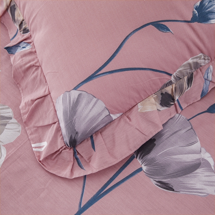 91家纺网 家纺一手货源 找家纺 纽缦 2021新款上下边床裙四件套 花丛