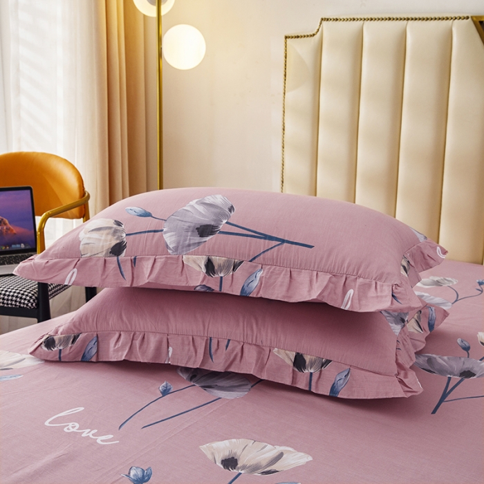 91家纺网 家纺一手货源 找家纺 纽缦 2021新款上下边床裙四件套 花丛