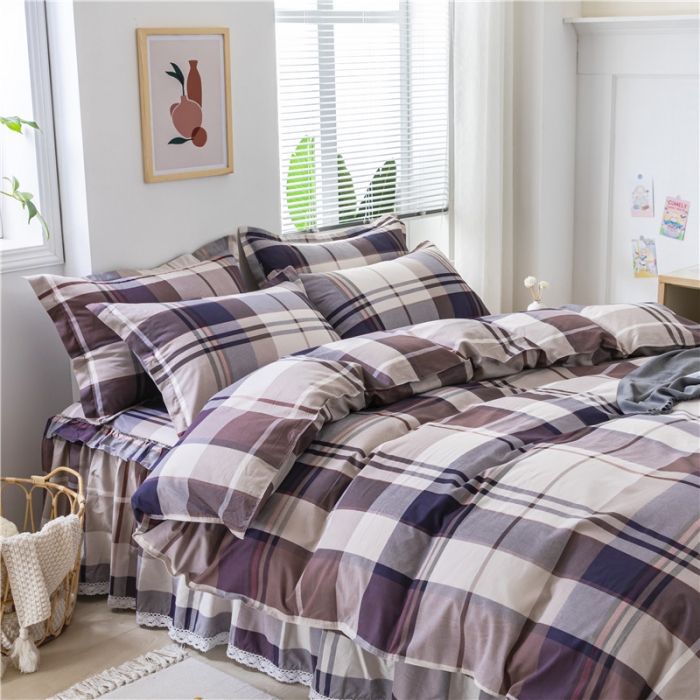 91家纺网 家纺一手货源 找家纺 纽缦 2021新款上下边床裙四件套 灰色格调