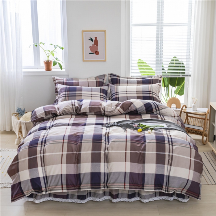 91家纺网 家纺一手货源 找家纺 纽缦 2021新款上下边床裙四件套 灰色格调