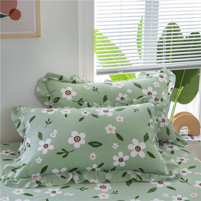 91家纺网 家纺一手货源 找家纺 纽缦 2021新款上下边床裙四件套 可可佳人绿