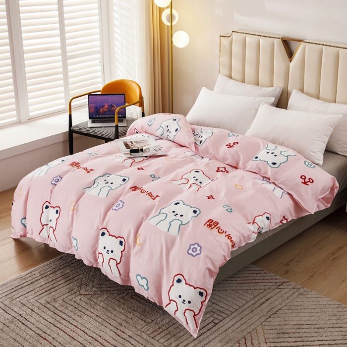 91家纺网 家纺一手货源 找家纺 纽缦 2021新款上下边床裙四件套 萌萌熊