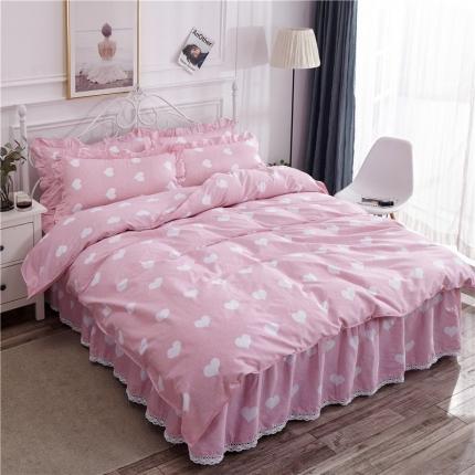 91家纺网 家纺一手货源 找家纺 纽缦 2021新款上下边床裙四件套 清新物语