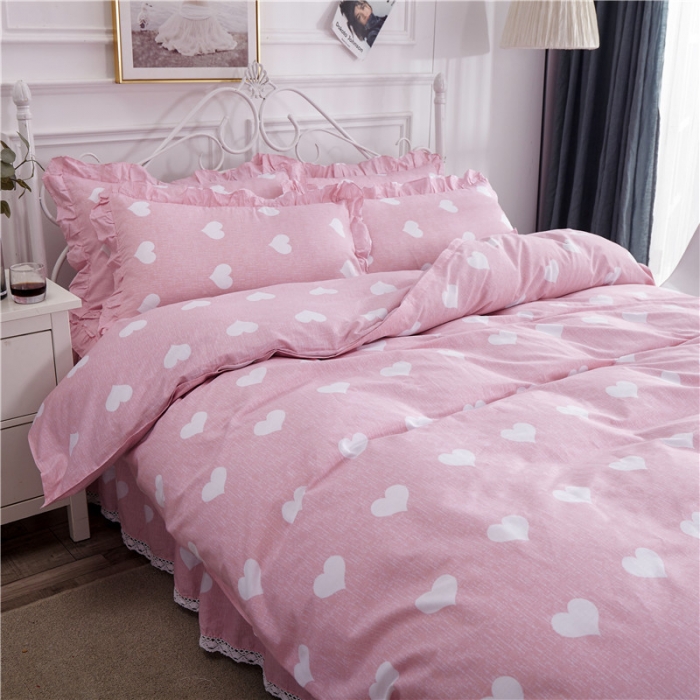 91家纺网 家纺一手货源 找家纺 纽缦 2021新款上下边床裙四件套 清新物语