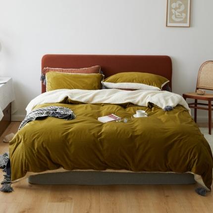 91家纺网 家纺一手货源 找家纺 （总）六巷胡同  2021新款复古轻奢风意大利灯芯绒四件套