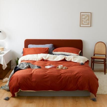 91家纺网 家纺一手货源 找家纺 （总）六巷胡同  2021新款复古轻奢风意大利灯芯绒四件套