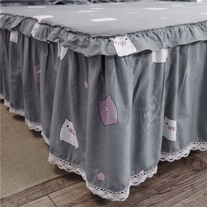 91家纺网 家纺一手货源 找家纺 纽缦 2021新款上下边床裙四件套 小猪宝宝