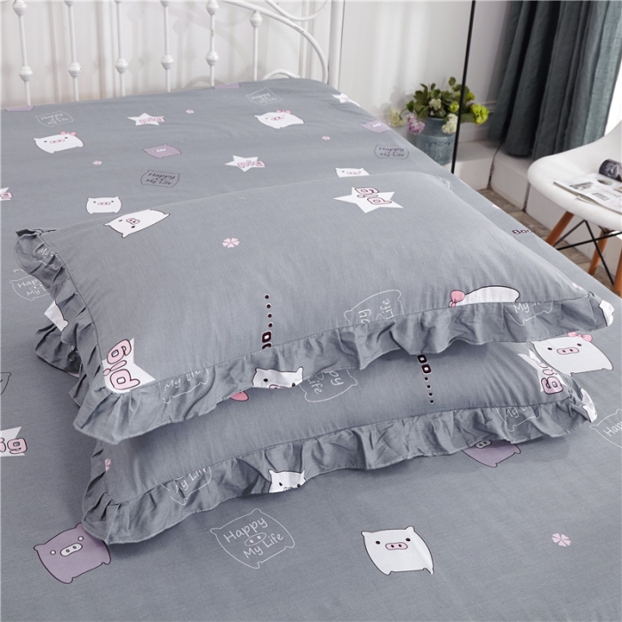 91家纺网 家纺一手货源 找家纺 纽缦 2021新款上下边床裙四件套 小猪宝宝