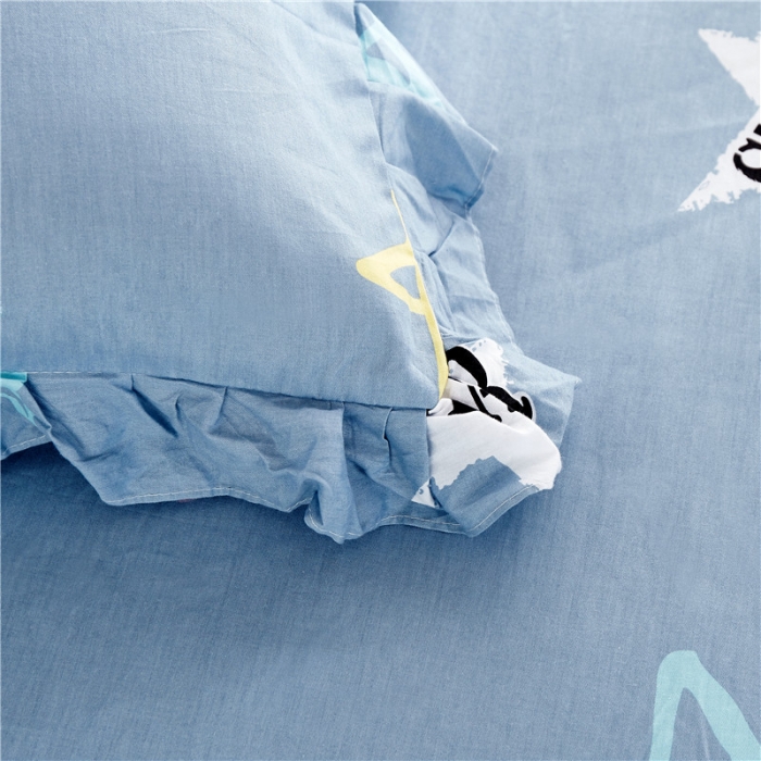 91家纺网 家纺一手货源 找家纺 纽缦 2021新款上下边床裙四件套 星梦缘蓝