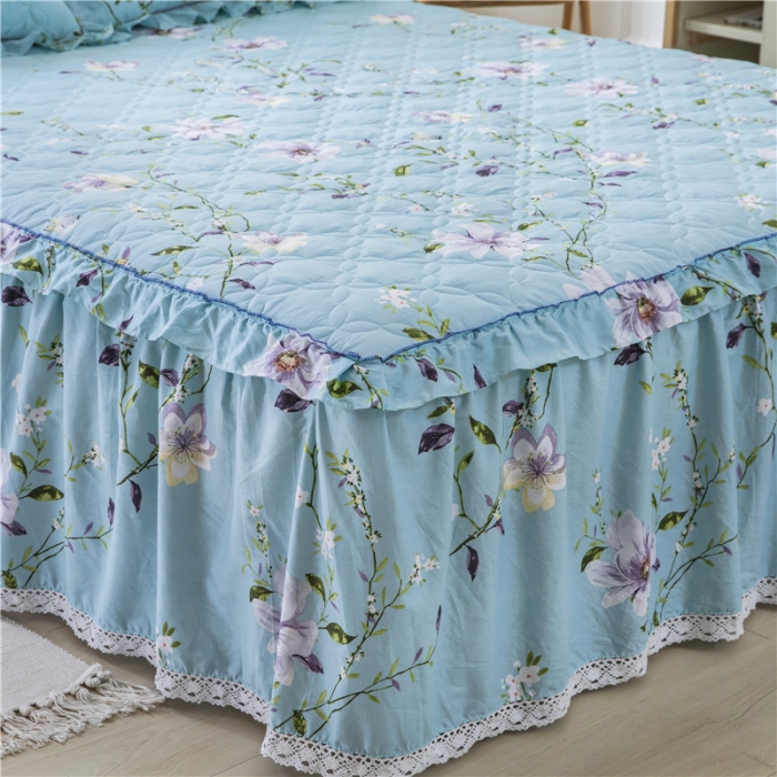 91家纺网 家纺一手货源 找家纺 纽缦 2020新款上下边单件夹棉床裙 芬芳兰