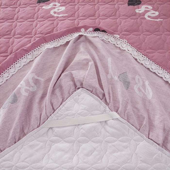 91家纺网 家纺一手货源 找家纺 纽缦 2021新款上下边单件夹棉床裙 甜蜜的爱