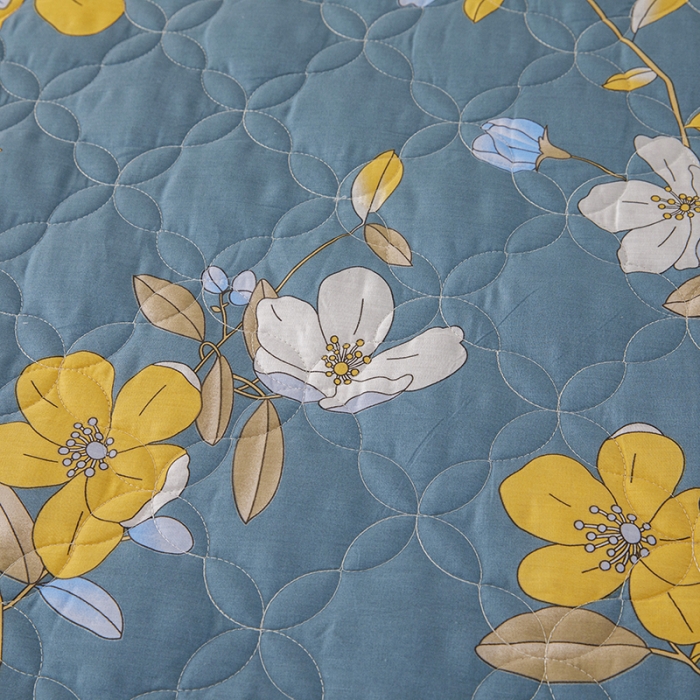 91家纺网 家纺一手货源 找家纺 纽缦 2021新款上下边夹棉床裙四件套 淡香伊人