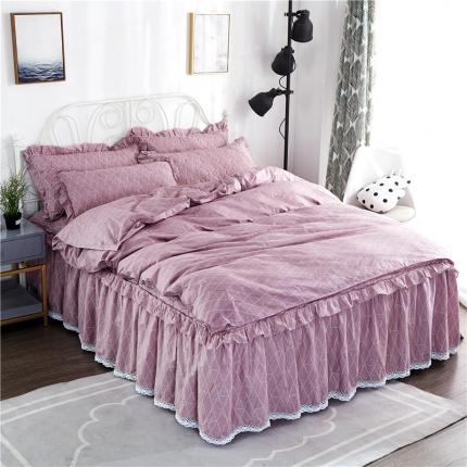 91家纺网 家纺一手货源 找家纺 纽缦 2021新款上下边夹棉床裙四件套 菲拉格