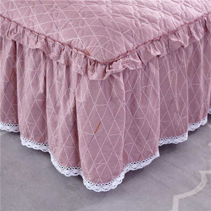 91家纺网 家纺一手货源 找家纺 纽缦 2021新款上下边夹棉床裙四件套 菲拉格