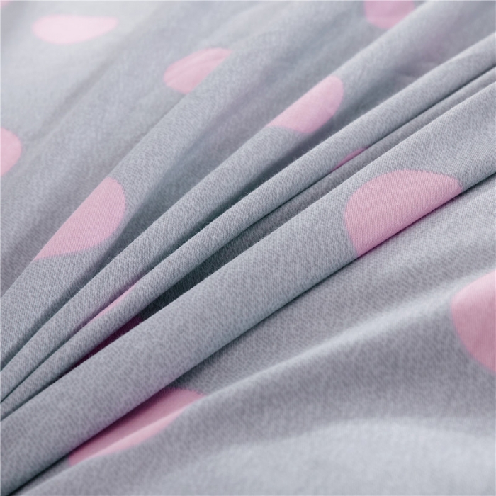 91家纺网 家纺一手货源 找家纺 纽缦 2021新款上下边夹棉床裙四件套 粉波点