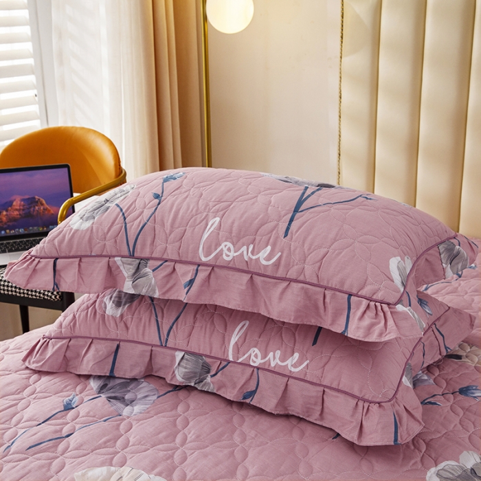 91家纺网 家纺一手货源 找家纺 纽缦 2021新款上下边夹棉床裙四件套 花丛