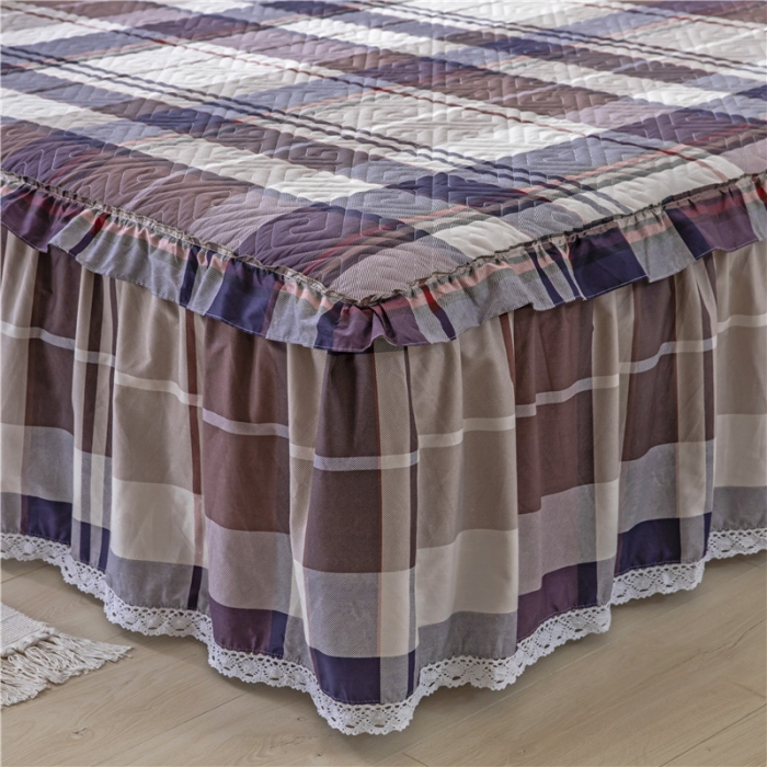 91家纺网 家纺一手货源 找家纺 纽缦 2021新款上下边夹棉床裙四件套 灰色格调