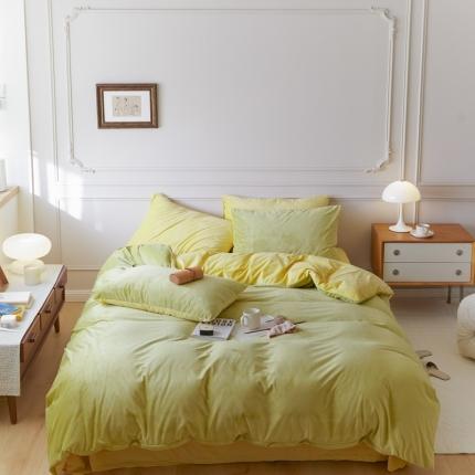 91家纺网 家纺一手货源 找家纺 （总）2021新款高克重简约北欧风牛奶绒天鹅绒法莱绒四件套