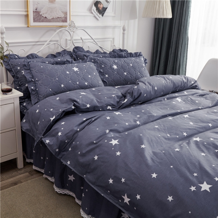 91家纺网 家纺一手货源 找家纺 纽缦 2021新款上下边夹棉床裙四件套 魔力时代