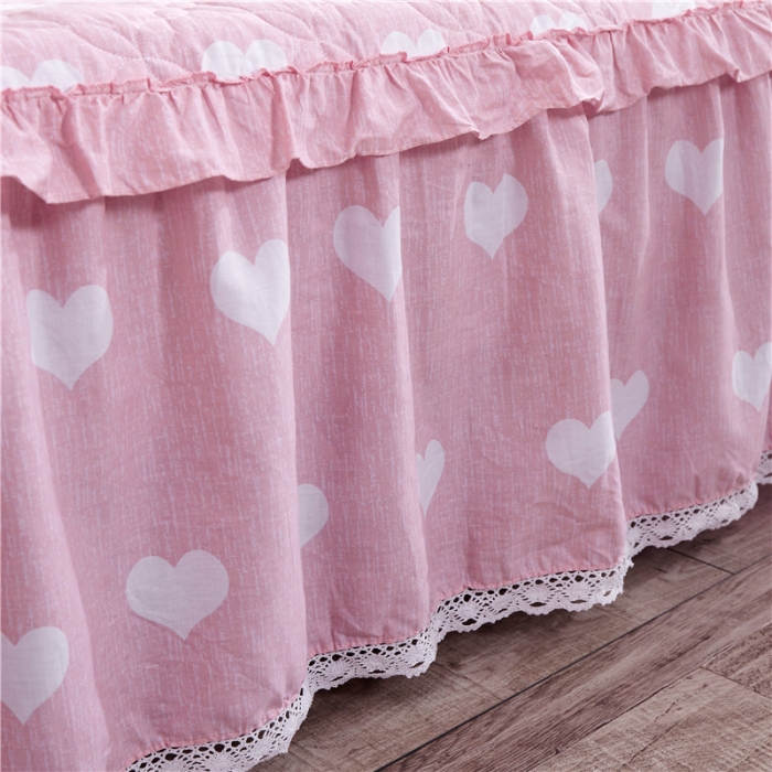 91家纺网 家纺一手货源 找家纺 纽缦 2021新款上下边夹棉床裙四件套 清新物语