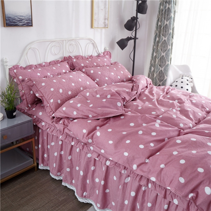 91家纺网 家纺一手货源 找家纺 纽缦 2021新款上下边夹棉床裙四件套 甜点日记