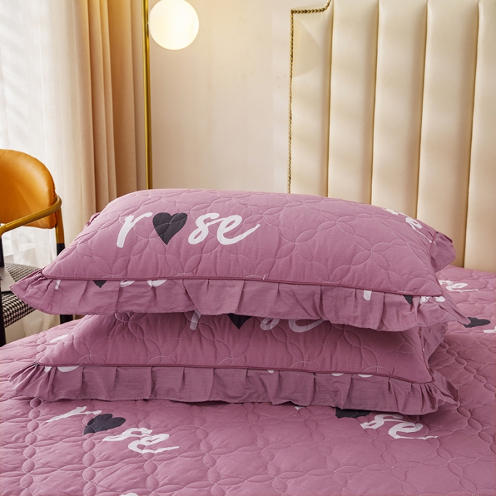 91家纺网 家纺一手货源 找家纺 纽缦 2021新款上下边夹棉床裙四件套 甜蜜的爱