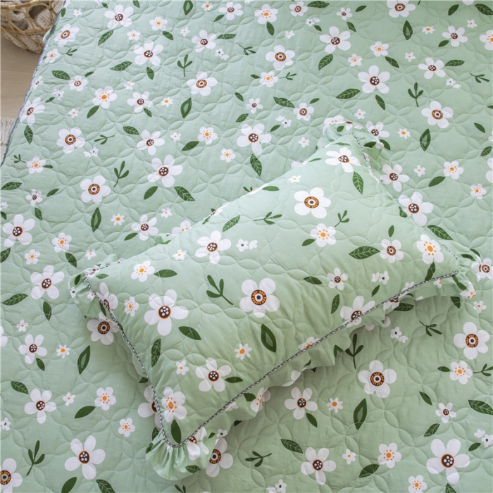 91家纺网 家纺一手货源 找家纺 纽缦 2021新款上下边夹棉单枕套 可可佳人绿