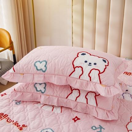 91家纺网 家纺一手货源 找家纺 纽缦 2021新款上下边夹棉单枕套 萌萌熊