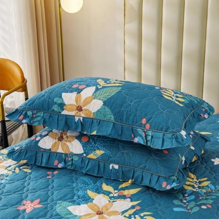 91家纺网 家纺一手货源 找家纺 纽缦 2021新款上下边夹棉单枕套 油菜花兰