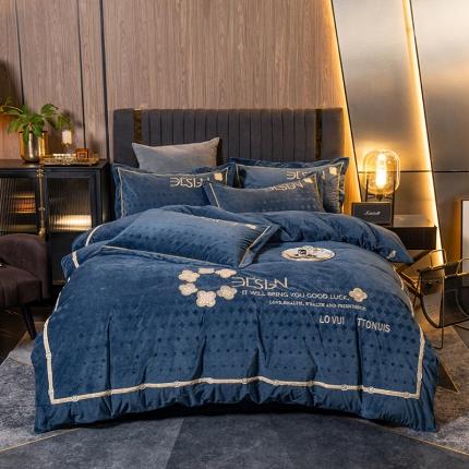 91家纺网 家纺一手货源 找家纺 （汇总）莎臣豹 2025新款高档刺绣德芙绒牛奶绒四件套