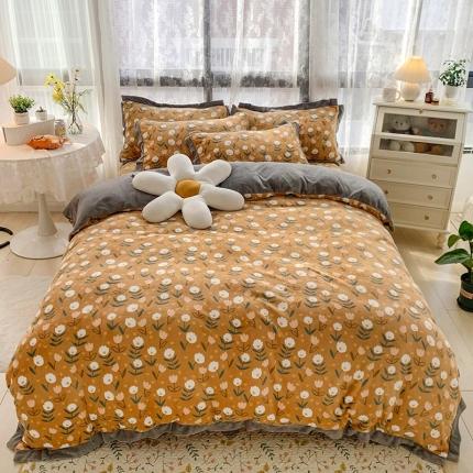 91家纺网 家纺一手货源 找家纺 （总）金爱家 2021新款250克牛奶绒四件套