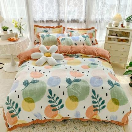 91家纺网 家纺一手货源 找家纺 （总）金爱家 2021新款250克牛奶绒四件套