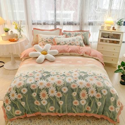 91家纺网 家纺一手货源 找家纺 （总）金爱家 2021新款250克牛奶绒四件套