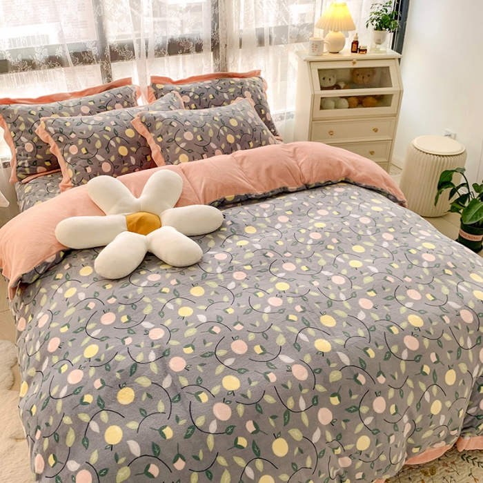 91家纺网 家纺一手货源 找家纺 （总）金爱家 2021新款250克牛奶绒四件套