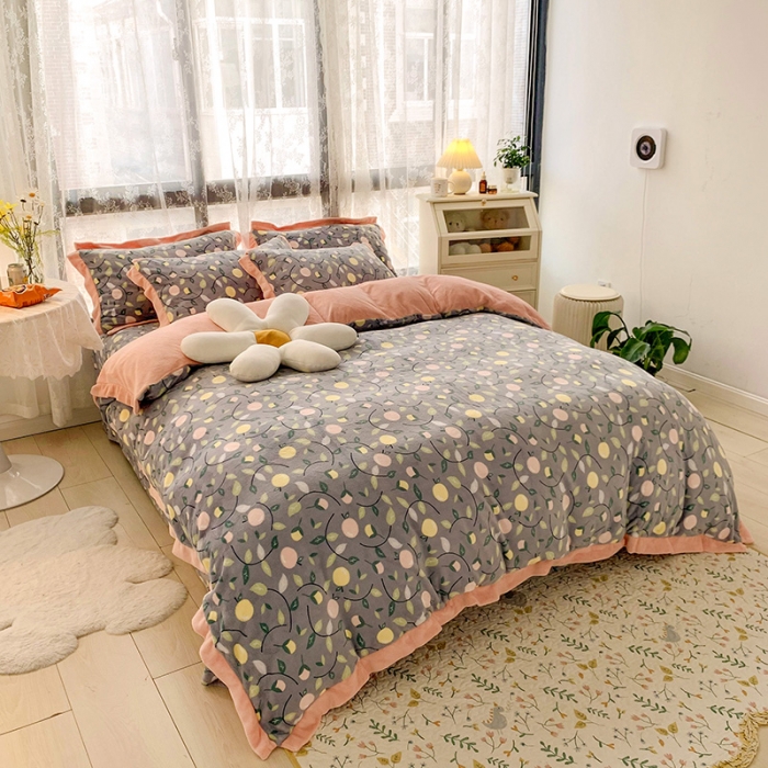 91家纺网 家纺一手货源 找家纺 （总）金爱家 2021新款250克牛奶绒四件套