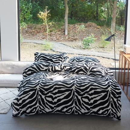 91家纺网 家纺一手货源 找家纺 （总）艾佳 2025新款保暖宝宝绒臻品牛奶绒黑白系列四件套