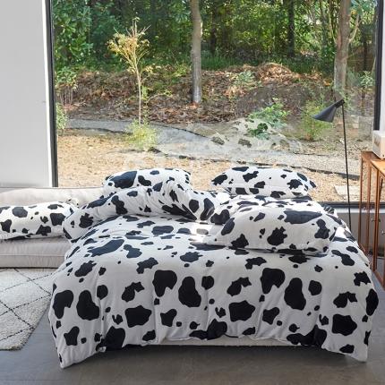 91家纺网 家纺一手货源 找家纺 （总）艾佳 2025新款保暖宝宝绒臻品牛奶绒黑白系列四件套