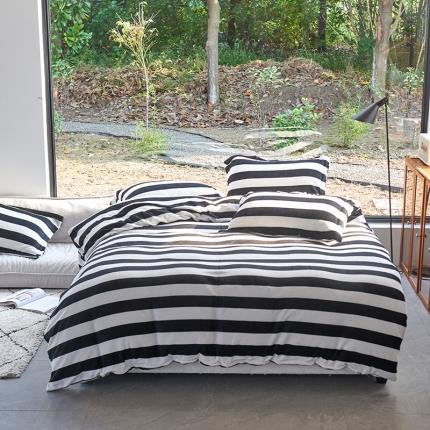 91家纺网 家纺一手货源 找家纺 （总）艾佳 2025新款保暖宝宝绒臻品牛奶绒黑白系列四件套