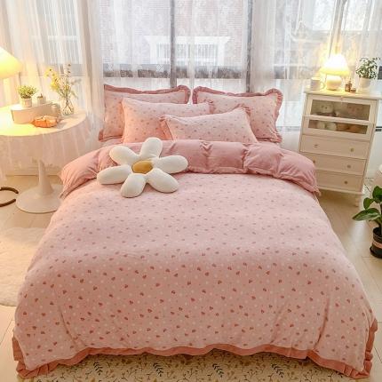 金爱家 2021新款250克牛奶绒四件套 樱花草