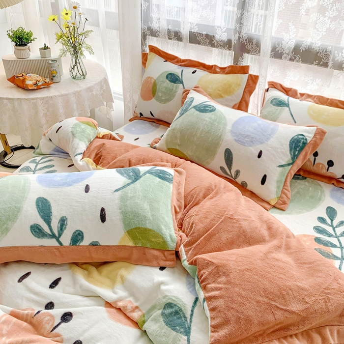 91家纺网 家纺一手货源 找家纺 金爱家 2021新款250克牛奶绒四件套 梦幻世界