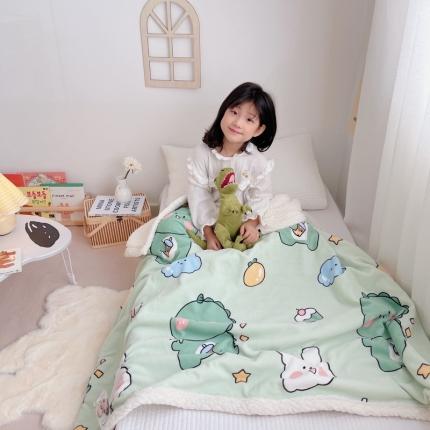 91家纺网 家纺一手货源 找家纺 鱼宝 2021新款牛奶绒+羊羔绒毯被 萌宠