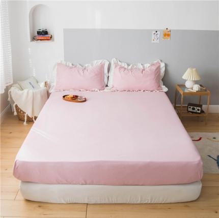 91家纺网 家纺一手货源 找家纺 （总）轻奢坊 2023新款水洗棉日系褶皱短花边单品床笠