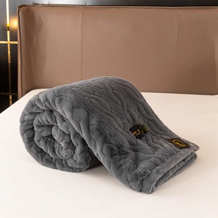 91家纺网 家纺一手货源 找家纺 凯轩毛毛毯毯子 仿裘皮毛毛毯毯子 绅士灰