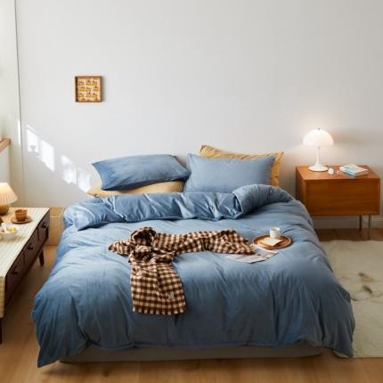 91家纺网 家纺一手货源 找家纺 （总）2021新款高克重简约北欧风牛奶绒天鹅绒法莱绒四件套