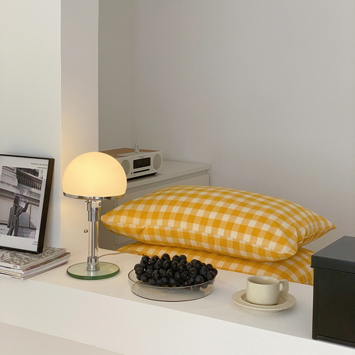 91家纺网 家纺一手货源 找家纺 梦享生活家居 2021新款水洗棉色织全棉四件套 晓月格黄