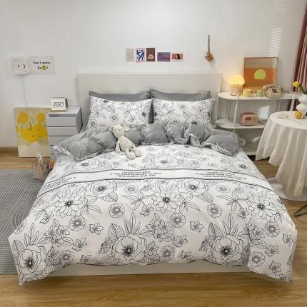 91家纺网 家纺一手货源 找家纺 （总）子钦家纺 2023新款赫本风棉加绒牛奶绒四件套